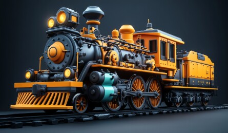 复古蒸汽火车模型