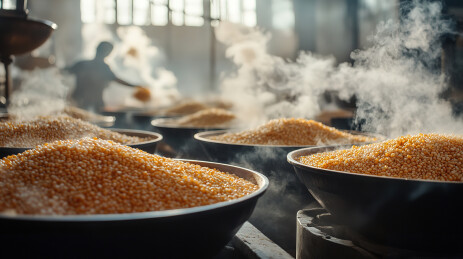 桌上碗里的米饭特写镜头