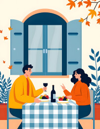 喝红酒的青年男女