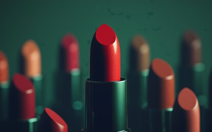 排列整齐的彩色口红背景