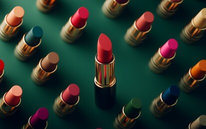 排列整齐的彩色口红背景