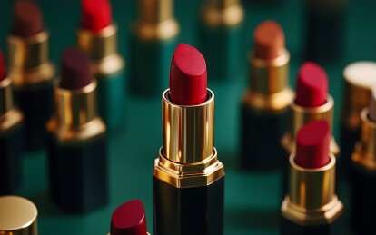 排列整齐的彩色口红背景