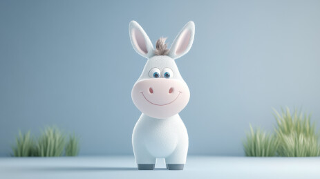 卡通驴微笑表情红色背景