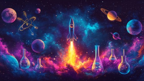 宇宙飞船与星云