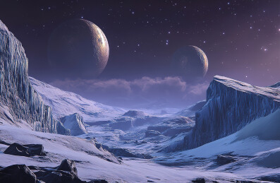 星空银河下的雪山