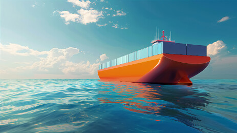 卡通3D大型物流邮轮主题插图