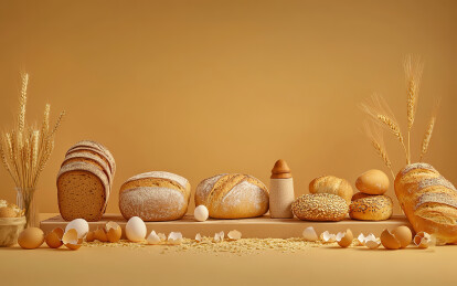 棕色背景下桌子上的鸡蛋特写镜头