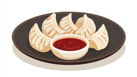 饺子馄饨锅贴插画