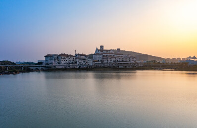 航拍湖南长沙大王山华谊兄弟电影小镇