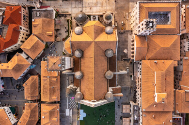 航拍湖南长沙大王山华谊兄弟电影小镇