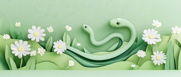 3D花草中有一条小蛇