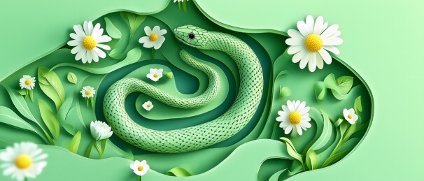 3D花草中有一条小蛇