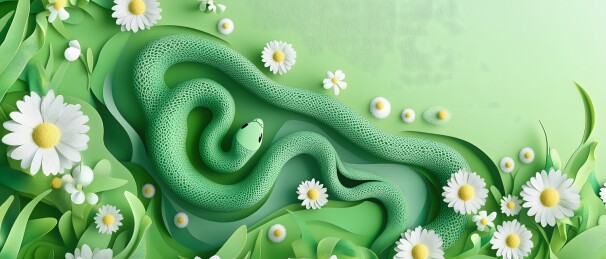 3D花草中有一条小蛇