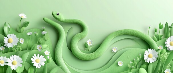 3D花草中有一条小蛇