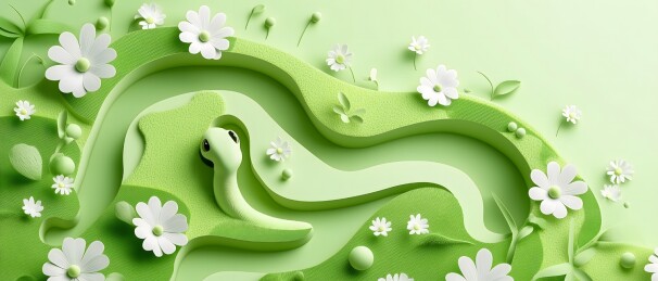 3D花草中有一条小蛇