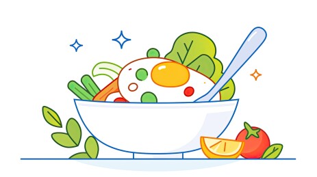 沙拉碗插画素材