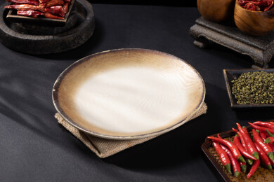 复古粗陶空碗美食P图素材添加食材的背景图