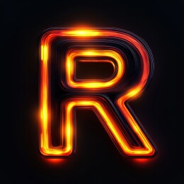 炽热光效字母R