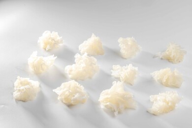 白色桌面上有一些鲜银耳