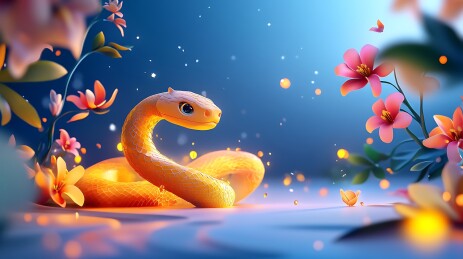 3D蛇年形象背景