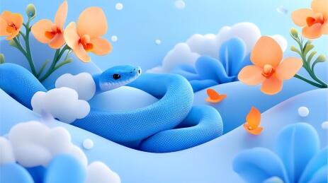 3D蛇年形象背景