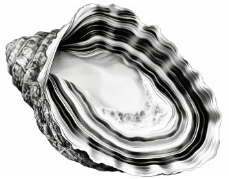 海螺黑白线条元素插画