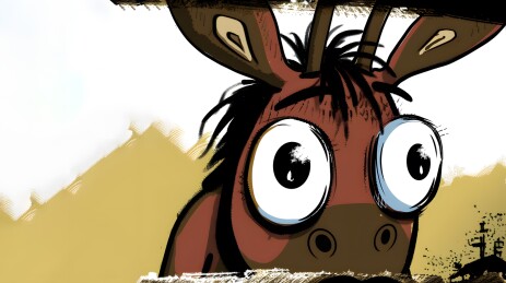 卡通水墨风嘻哈表情驴插画