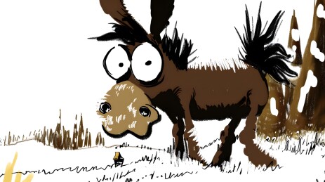 卡通水墨风嘻哈表情驴插画