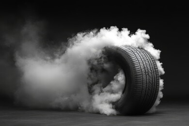 轮胎与白烟