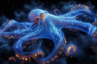 蓝色梦幻的海怪大章鱼