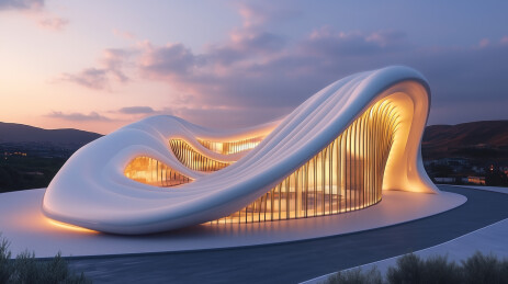 极简现代流线型建筑