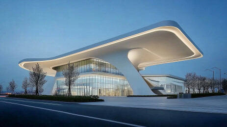 极简现代流线型建筑