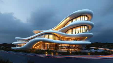 极简现代流线型建筑