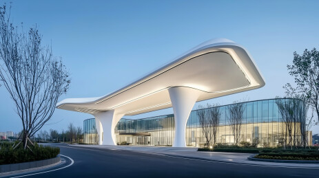 极简现代流线型建筑