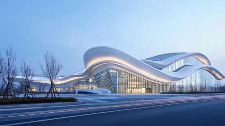 极简现代流线型建筑