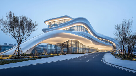 极简现代流线型建筑