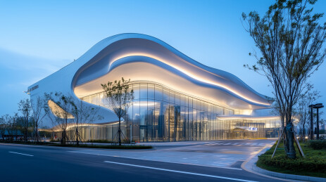 极简现代流线型建筑