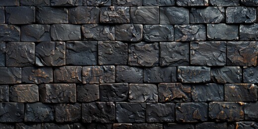 黑色烧焦砖墙纹理背景