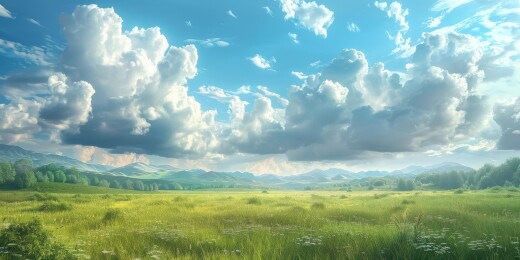 草原风光的AI图片