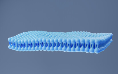 医学科研微观视觉下磷脂双分子层结构示意图