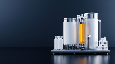 工业实验室中的双气体储罐