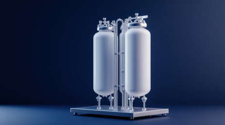 工业实验室中的双气体储罐