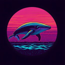 卡通复古海洋鱼类头像印花图案