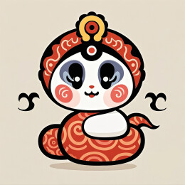 扁平风格的蛇宝宝图案