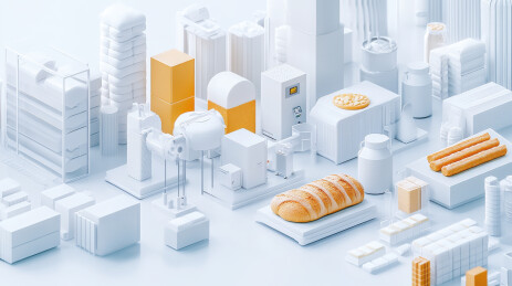 工业化烘焙设备与面包生产展示