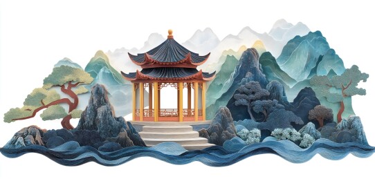 3D立体古建筑风景