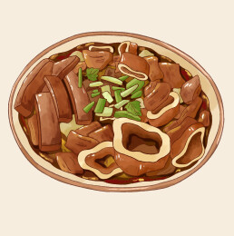 北京美食卤煮火烧小吃插画