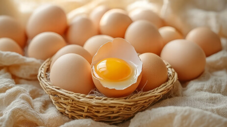 篮子里新鲜健康的鸡蛋