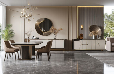 现代豪华风格的餐厅内部