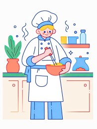 正在做烘焙的人